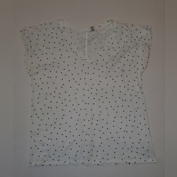 Artisan Ny Tops - Artisan NY White Top With Navy Star Design Short Sleeve Top Sz XL